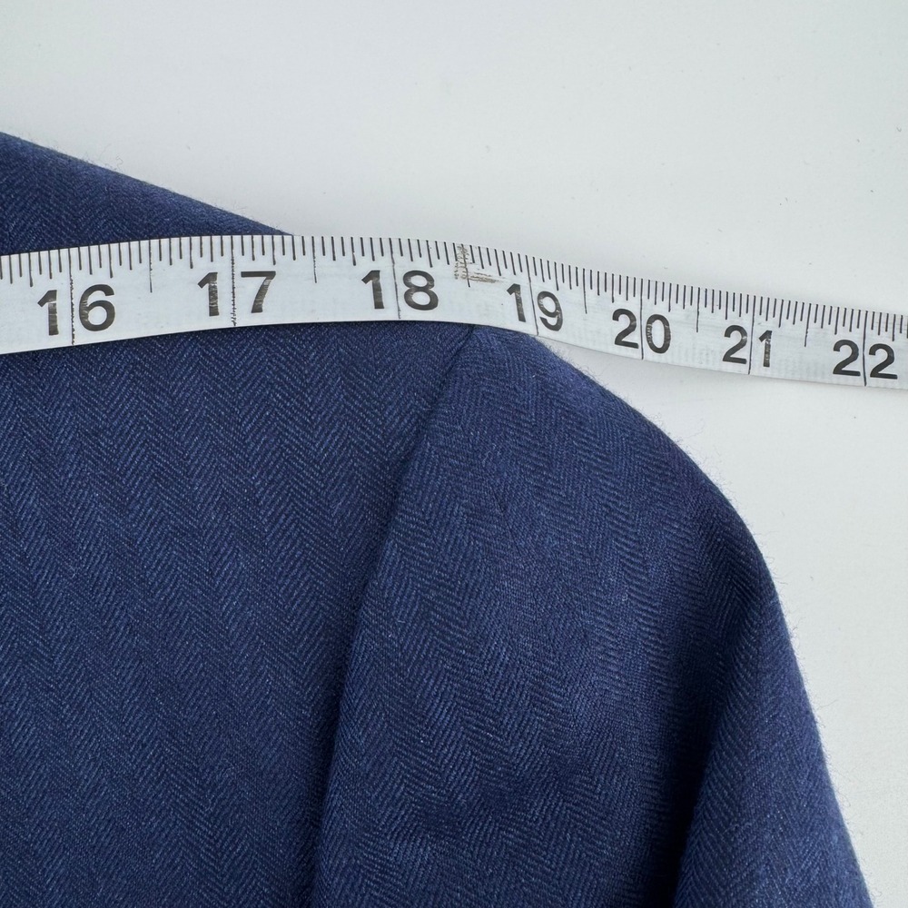 J.P. Tilford Samuelsohn Loro Piana Blazer Men 42L Blue Cashmere Silk Herringbone - Picture 11 of 16